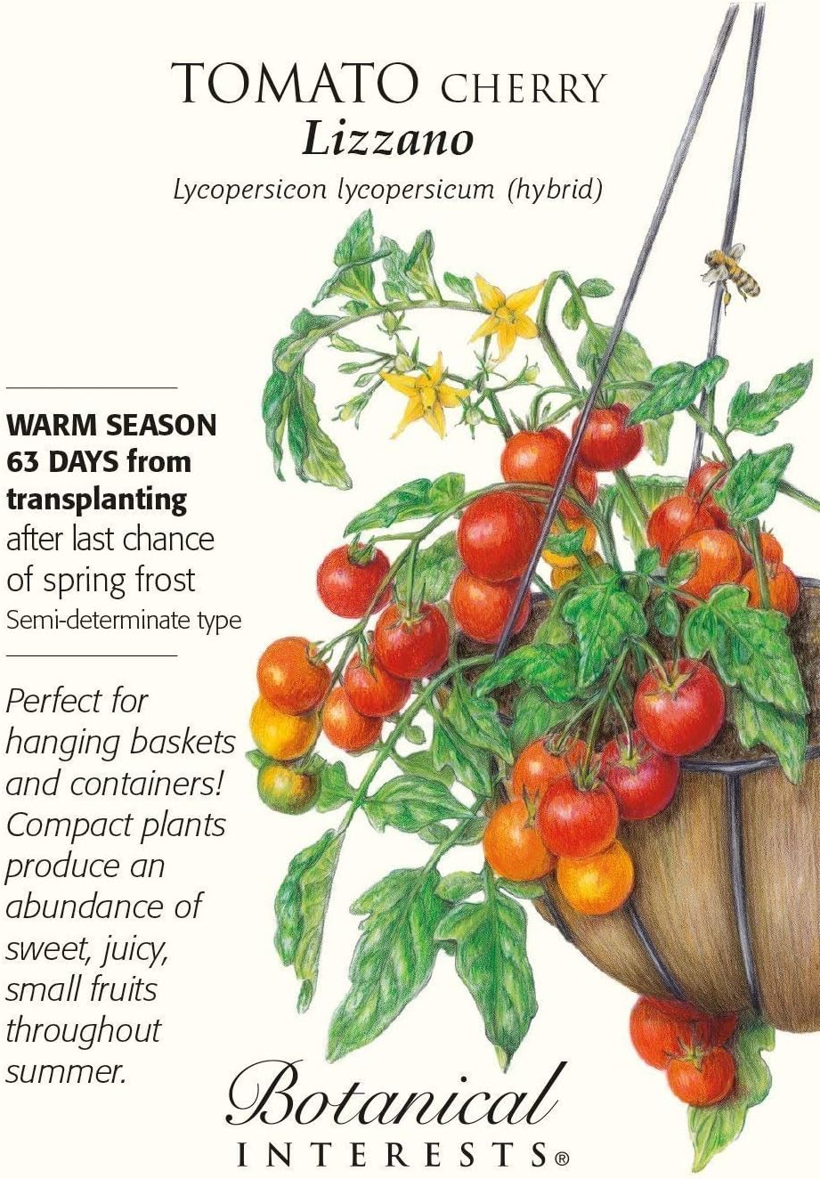 SwansGreen Lizzano Cherry Tomato - 10 Seeds - Botanical Interests
