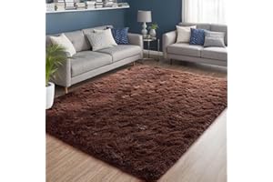 Area Rugs for Living Room, 8x10ft Large Washable Soft Fluffy Shag Rug, Modern Minimalist Solid Large Rugs Indoor, Non-Slip Pl