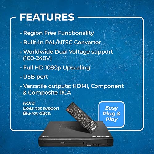 OREI Region Free HDMI DVD Player - Multi Zone 1, 2, 3, 4, 5