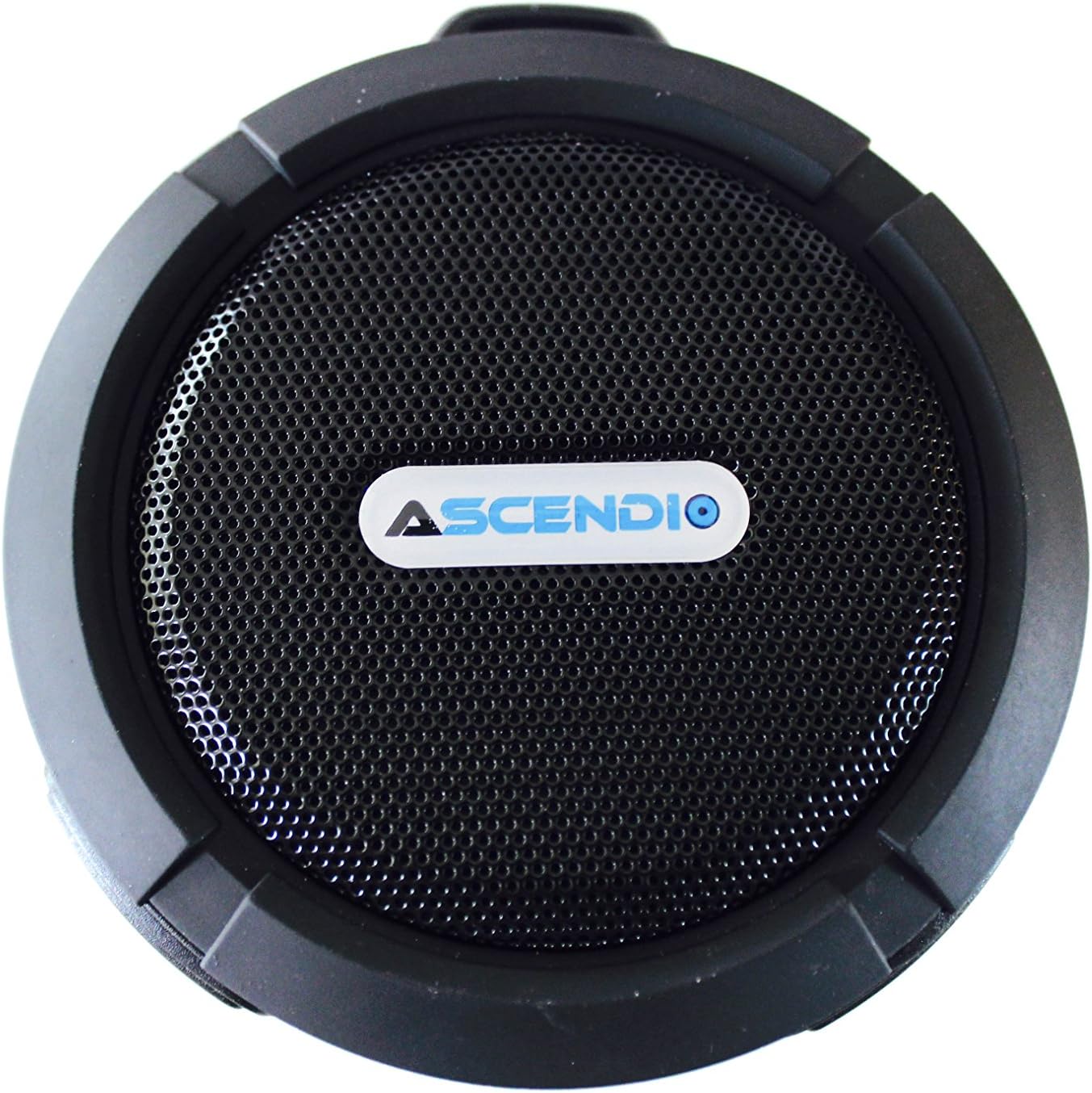 ASCENDIO Shower Speaker, Wireless, Waterproof, Loud 5W Speaker, Suction Cup, Aluminum Alloy Clip for Hanging, Built-in Mic, Hands-Free, Works with iPhone, Android, and Bluetooth enabled devices, Black
