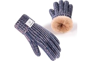 HAITHO Kids Gloves Winter for Girls Boys Cold Weather, Toddler Cute Knit Gloves Warm with Thick Thermal Fleece Lined