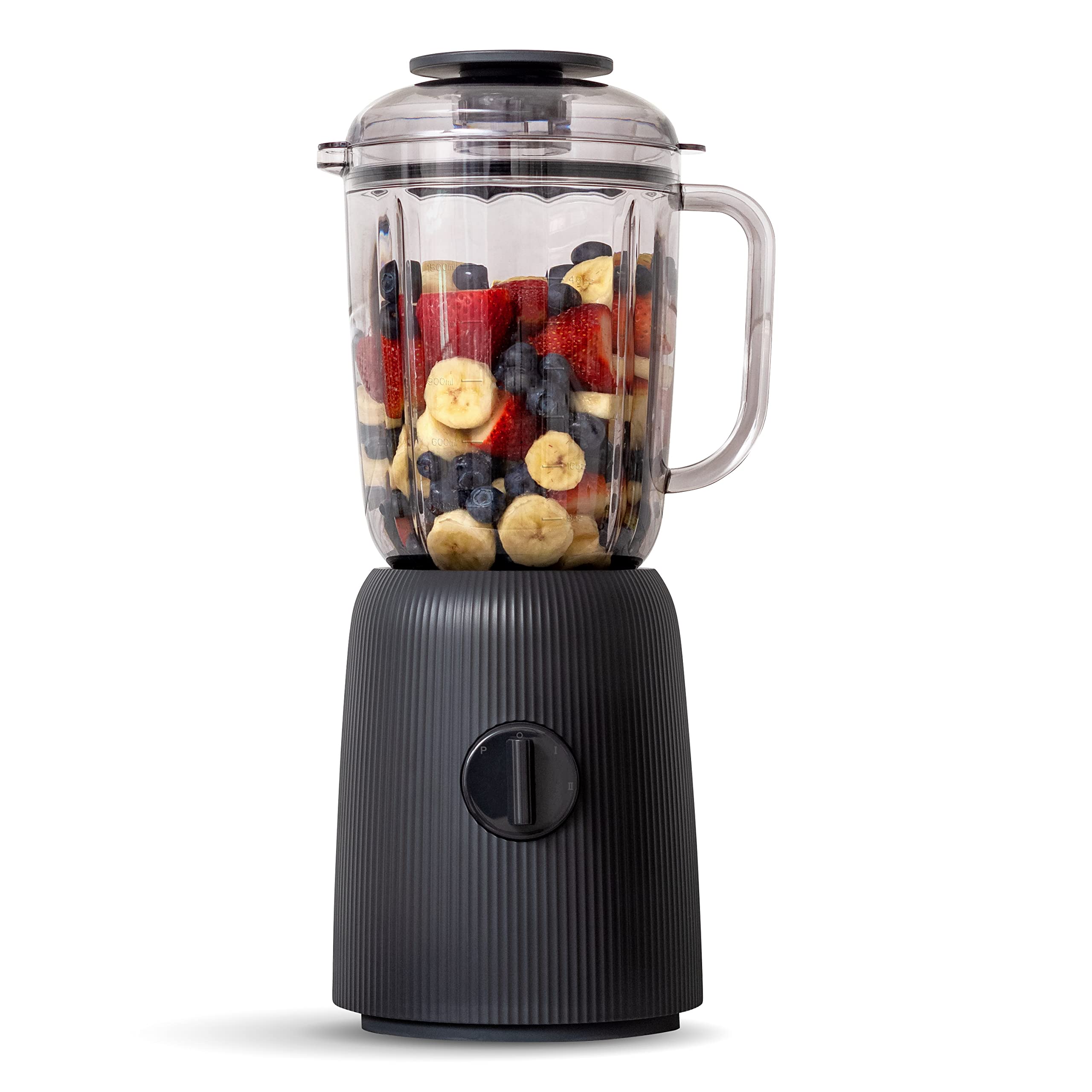 Photo 1 of IRIS USA 3-Speed High-Power Professional-grade Countertop & Kitchen Blender - 50 oz Tritan Jar, Titanium-Coated Stainless Steel -Blades, Charcoal Black -for Smoothies, Frozen Drinks, Protein Shakes