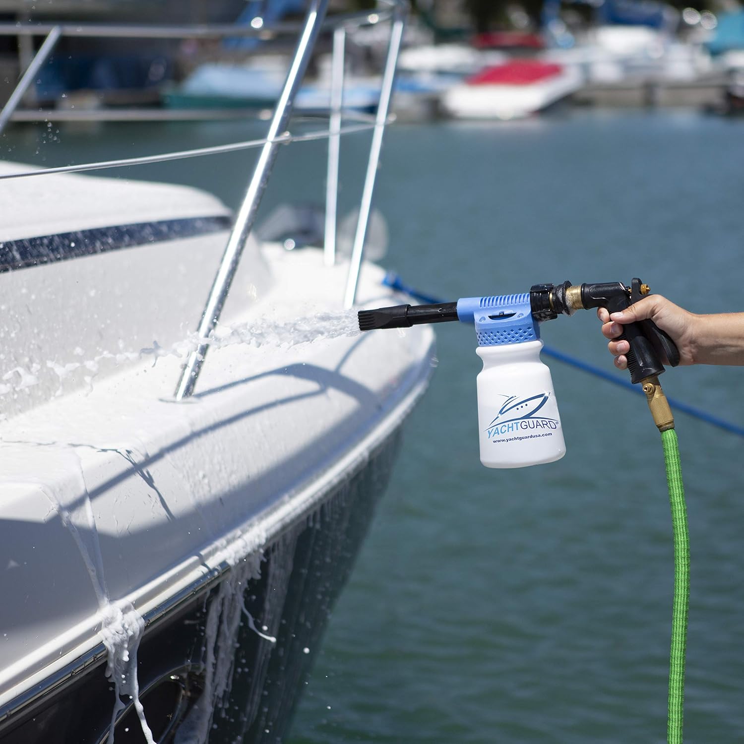 YachtGUARD Foam Gun – Heavy Duty Foam Cannon Soap Dispenser with Adjustable Hose Nozzle for Boat Care, Boat Cleaner Products and Car Detailing on Trucks and RVs: Sports & Outdoors