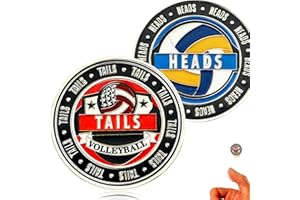 Volleyball Flip Coin - Heads and Tails Sport Coin for Coin Toss - Volleyball Referee Equipment for Umpire Training Matches Ju