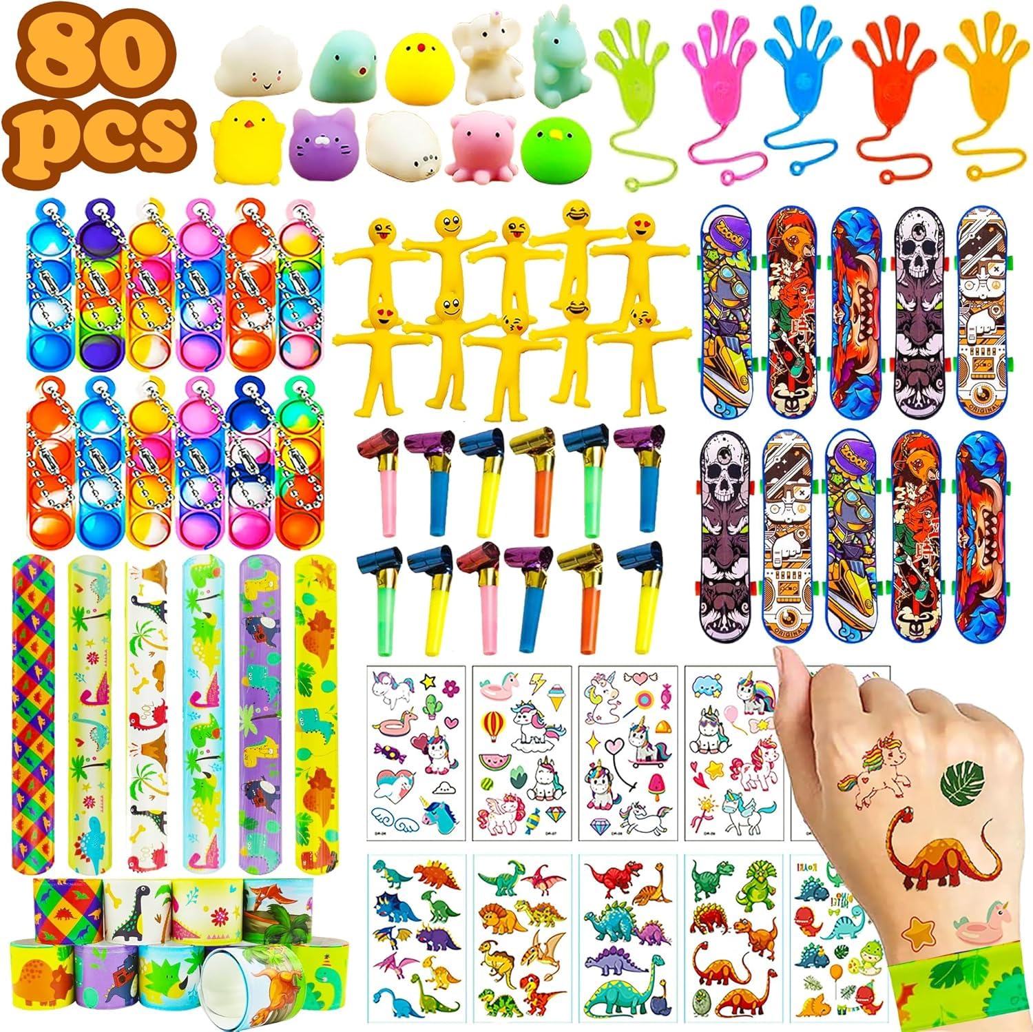 Wleozys 80pcs party bag fillers for kids ,Party Fillers for Kids Parties,Prize Box Toys Assortment Toys Classroom Prizes Rewards,Toy Bulk Party Bag Fillers