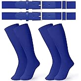 JASGOOD 2 Pack Baseball Socks and Belt Combo Set Softball Socks and Belts Elastic Waist Belt for Youth and Adult Boys