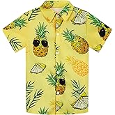 Blueleaf Boys Hawaiian Shirt Short Sleeve Casual Button Down Beach Aloha Shirt Kids Summer Hawaii Shirts 5-14 Years