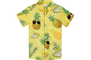 Blueleaf Boys Hawaiian Shirt Short Sleeve Casual Button Down Beach Aloha Shirt Kids Summer Hawaii Shirts 5-14 Years
