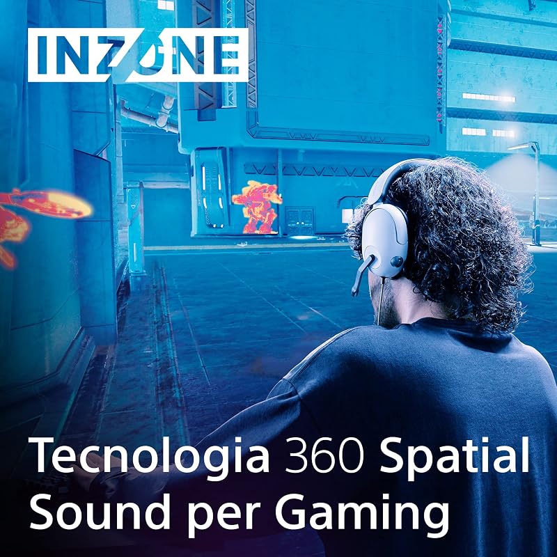 INZONE H3 | Cuffie Gaming, 360 Spatial Sound per Gaming, software Inzone Hub - Bianco Nero