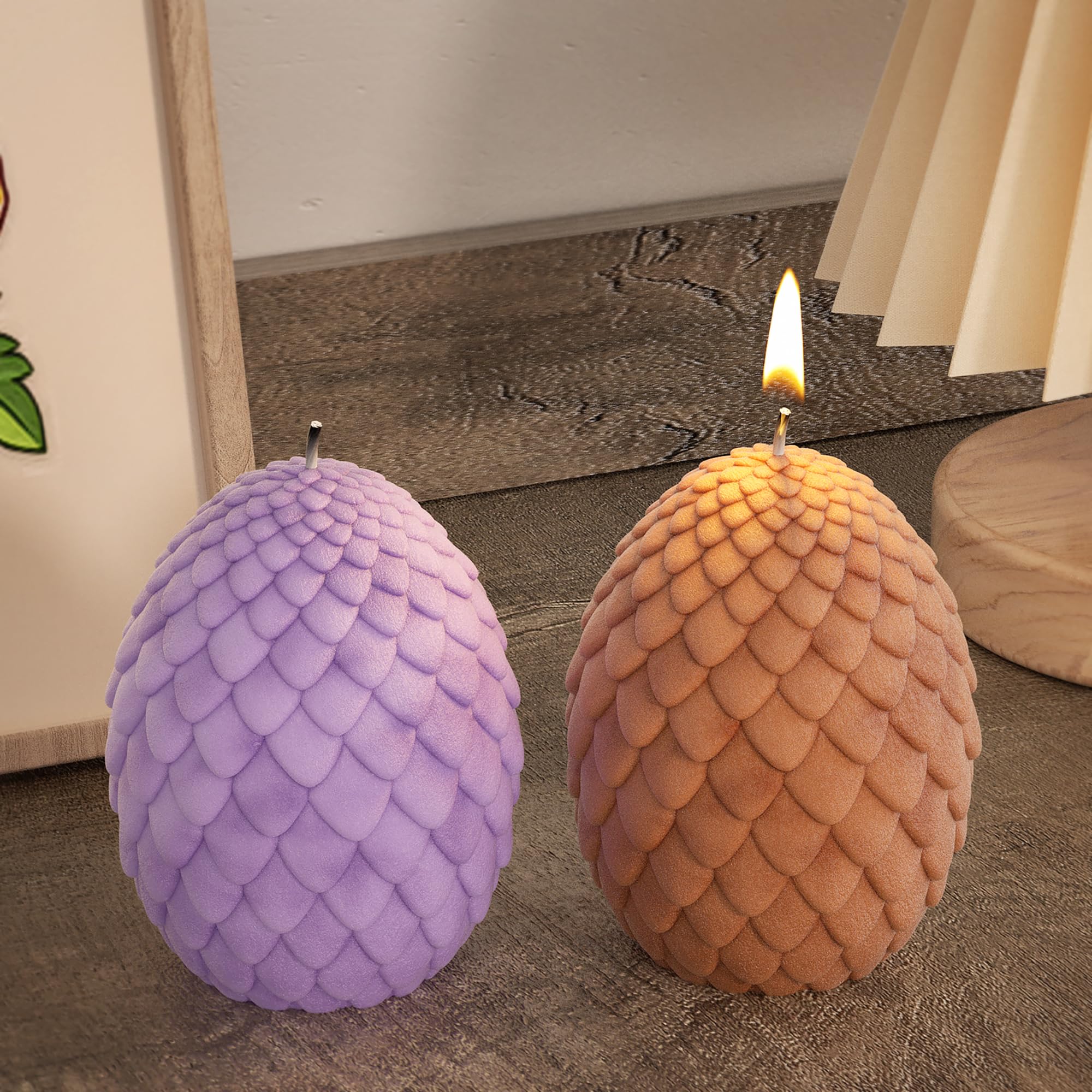 Dragon Egg Mold Dragon Scale Mold Scale Egg Mold Egg Candle Mold Resin Casting Mold Resin Making Molds Silicone Mold for Candle Home Decorate Mold 3D Animal Mold Candle Making Mold Wave Candle Mold