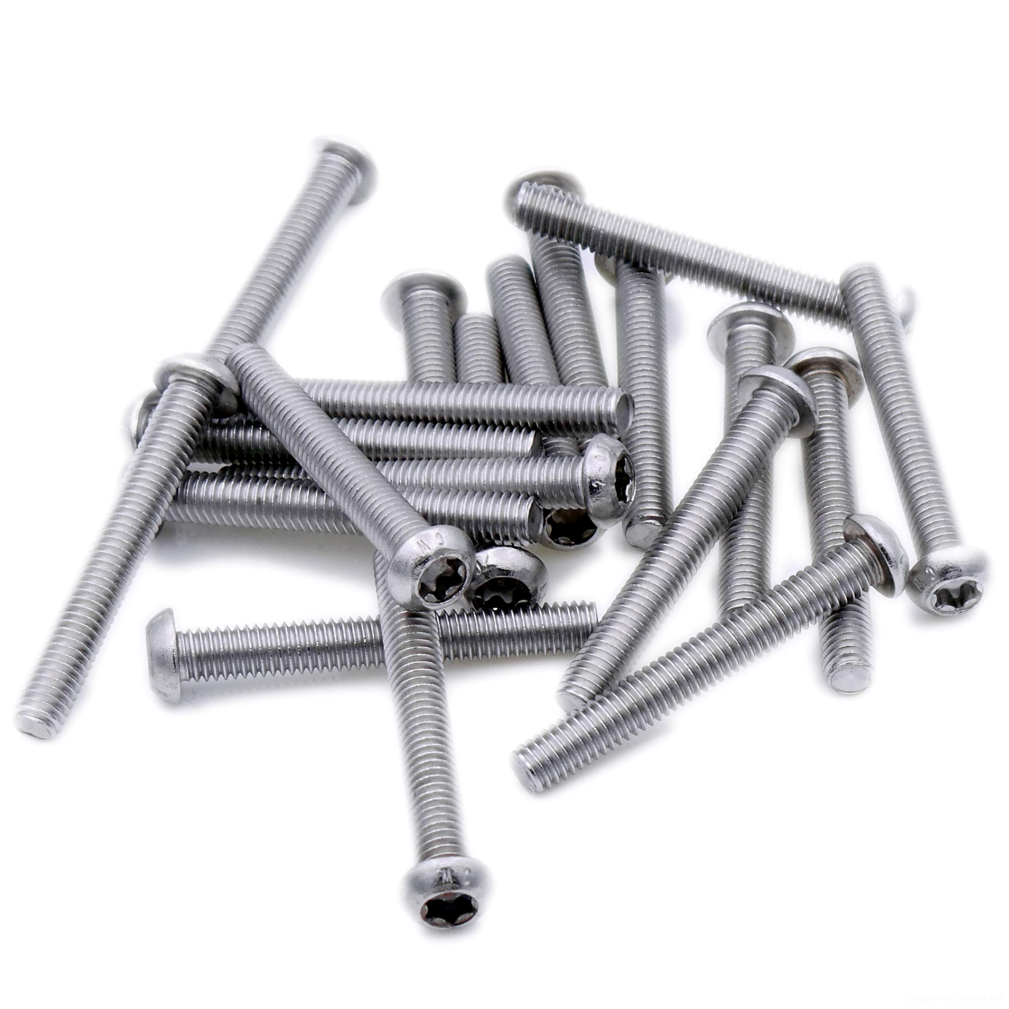 M4 (4mm x 16mm) TX Socket Button Machine Screw (Bolt) - Stainless Steel (A2) (Pack of 20)