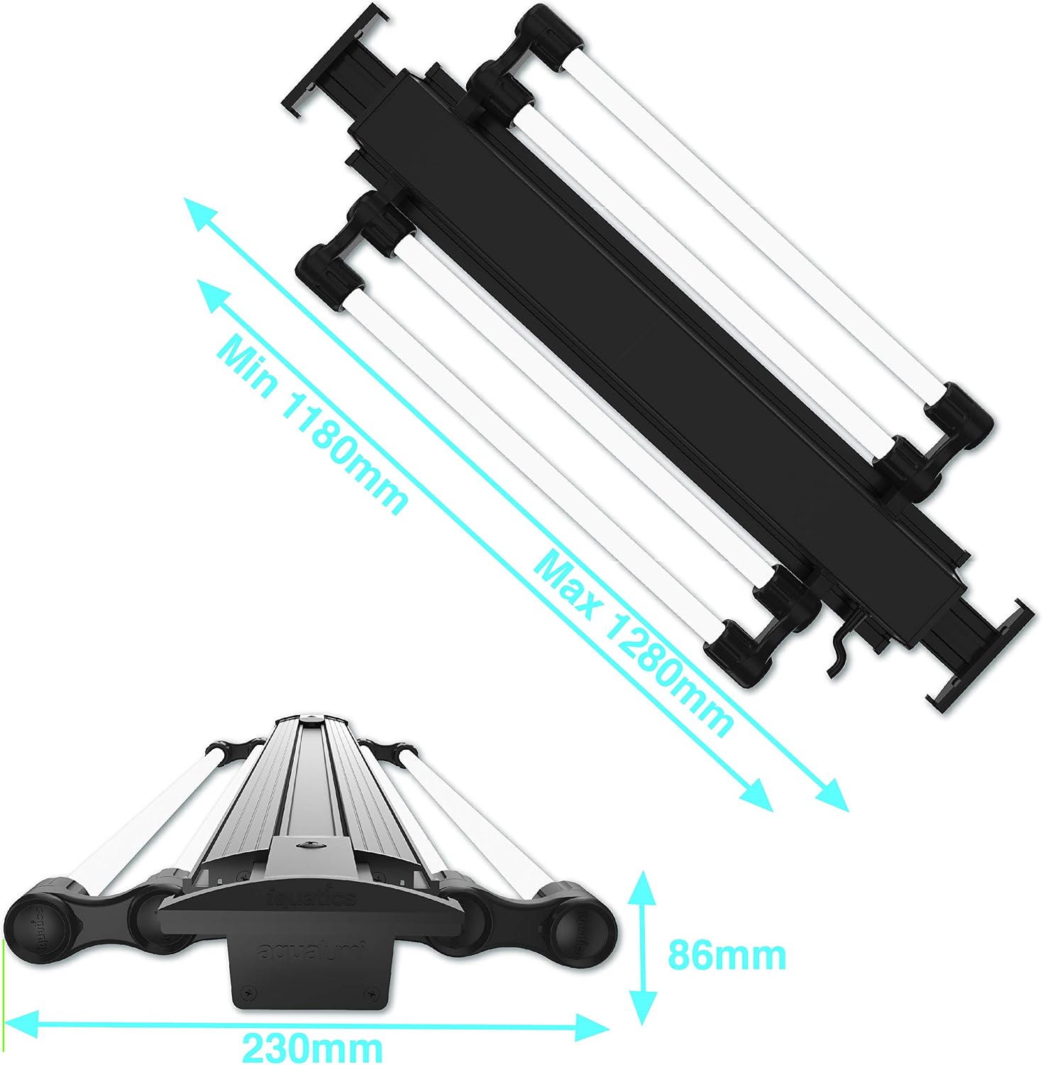 iQuatics 4 Tube 120cm T5 Light Unit - Juwel High Lite Compatible, Vision 260. Free Tubes Included, Black, Vision 260 4 tube - Image 4