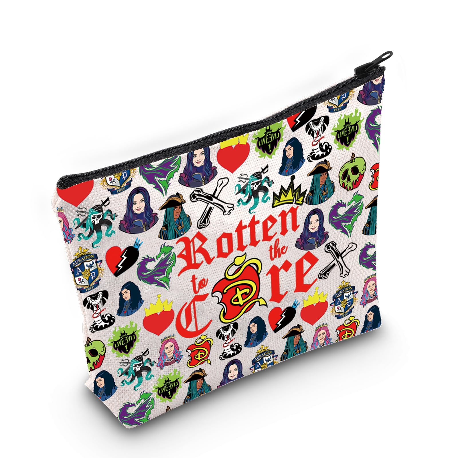 LEVLO Jay Cosmetic Make Up Bag Carlos Fans Gift Rotten to the Core Mal Makeup Zipper Pouch Bag Jay & Mal Moive Merch, Core Full, Cosmetic Bag