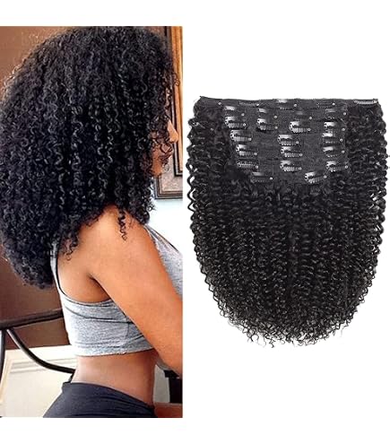 Amazon.com : Burmese Curly Clip in Hair Extensions Human  display picture 3