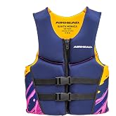 Airhead Santa Monica Life Vest Multiple Sizes - Swim Vests for Adults, Children &amp; Youth - Kwik Dry Neolite Fabric - USCG Approved