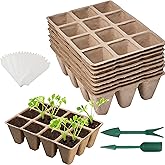 240-Cell Biodegradable Peat Pots Seed Starter Tray Kit,Includes 20 Plant Labels&2 Transplanting Tools,Plant Starters,Seed Cel
