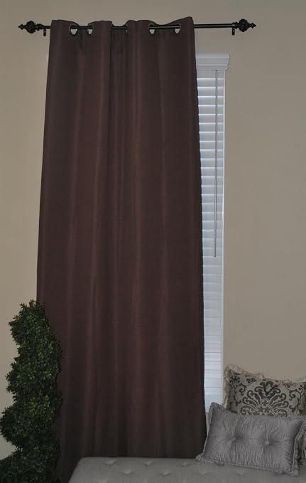 EverRouge sólido Textura Solar apagón Cortina, café, 52 by 84-Inch ...
