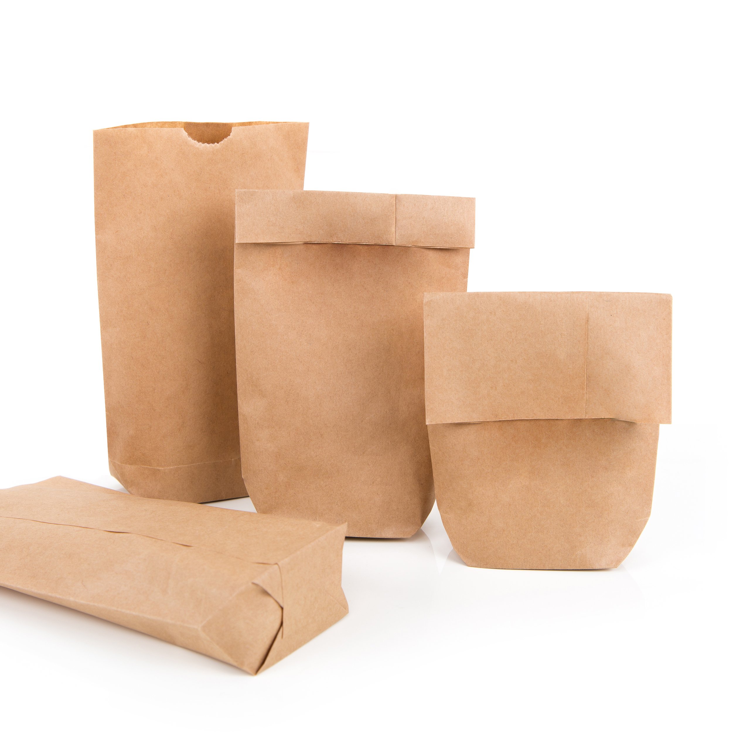 100 Small Brown Paper Bags, Natural Kraft Paper, 9 cm x 15 cm x 3.5 cm, Cross Bottom Bags For Packaging, Place Cards, Gift Giveaways