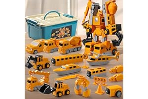 35PCS Magnetic Transform Engineering Car Assembled Toys with Storage Box, New Kids Magnetic Toys Sets for Kid,7 in 1 Robot To