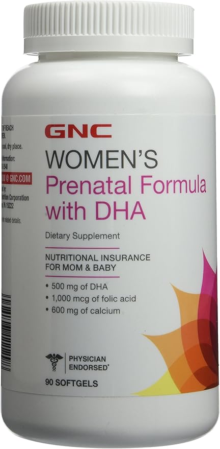 Amazon Com Gnc Womens Prenatal Formula With Dha 90 Softgels Health Personal Care