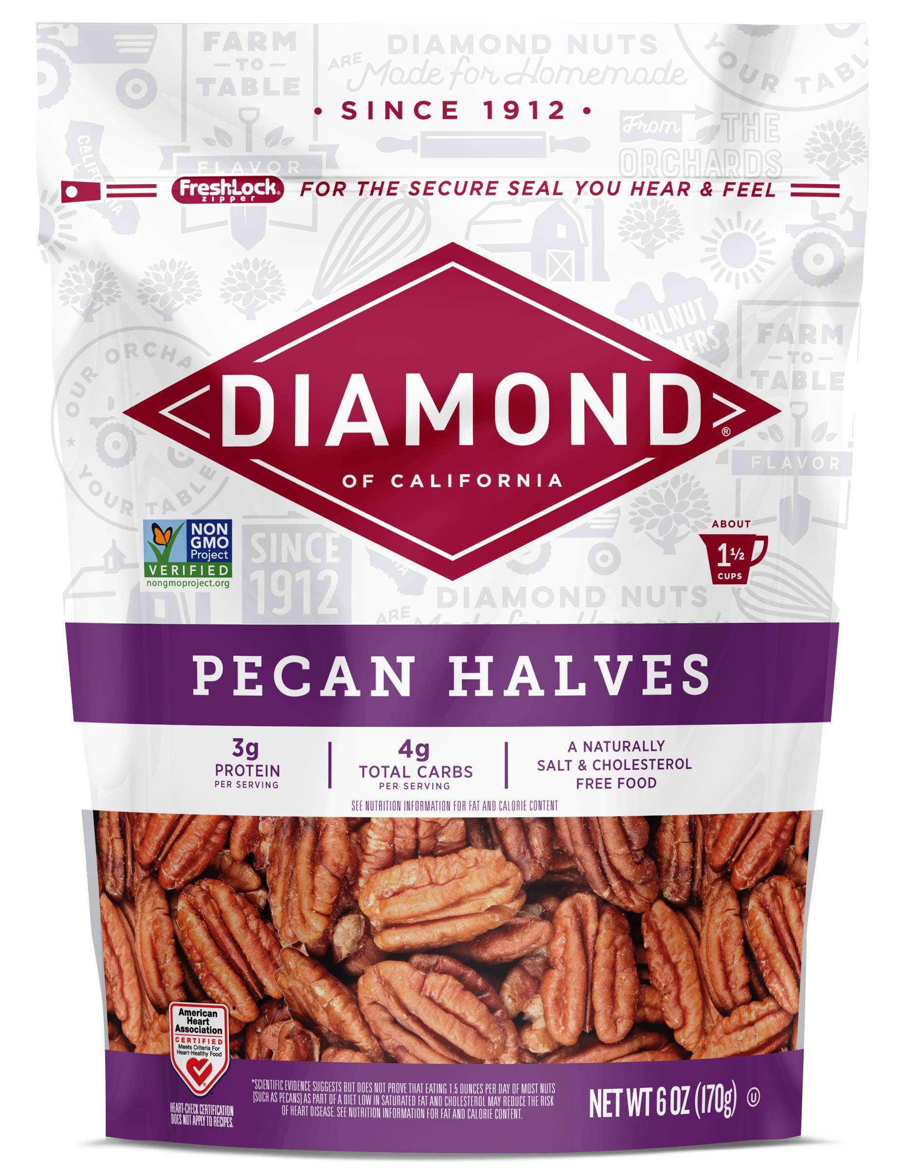 Diamond of California Pecans Halves, 6 oz (12 Pack) Image