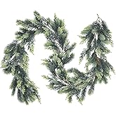 Fomlily Pine Christmas Garland, 6Ft Realistic Cedar Cypress Greenery for Holiday Mantel Fireplace Table Centerpiece Decor