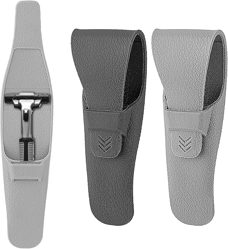 TIESOME 2pc Silicone Shaver Case Portable Waterproof Manual Razor Holder Travel