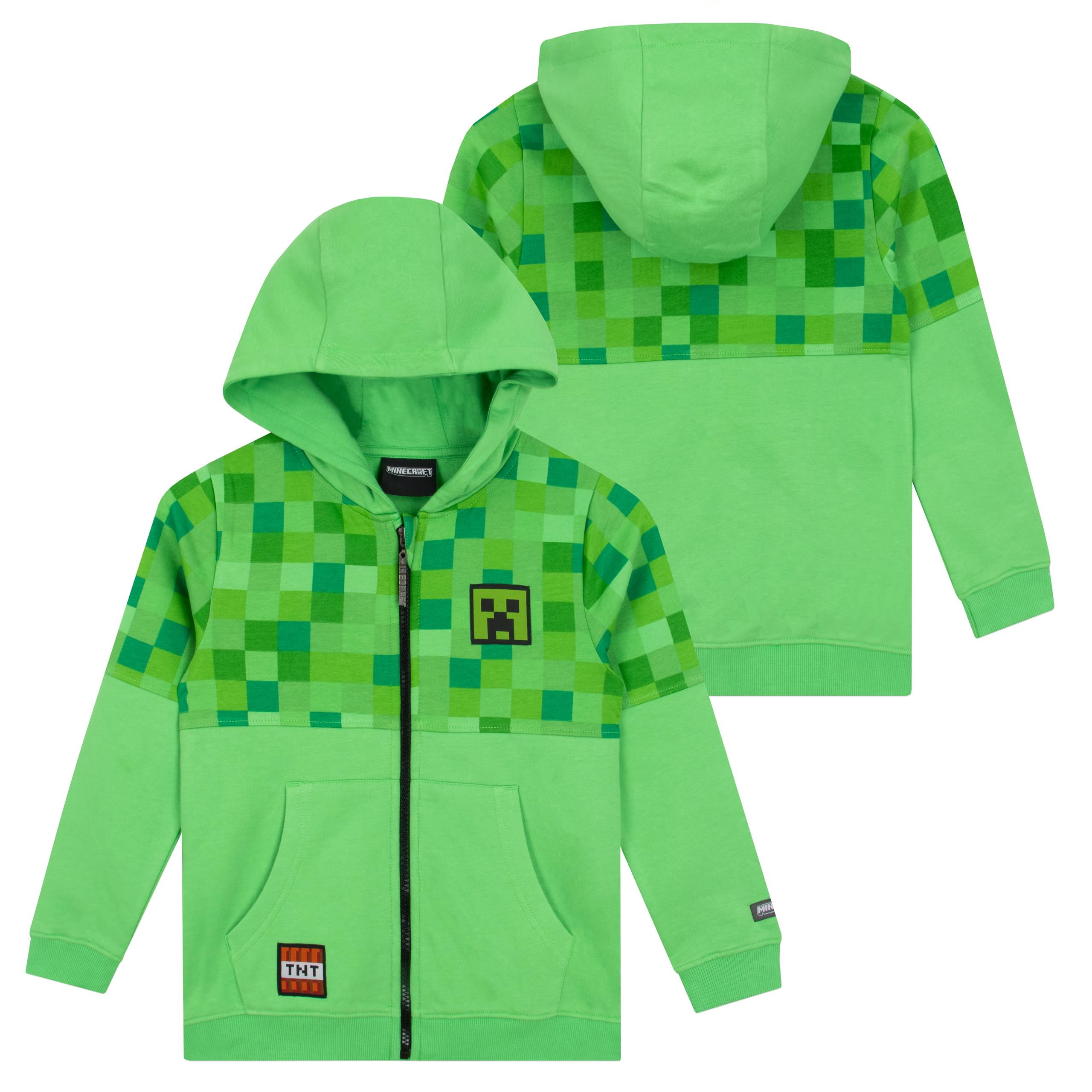 Minecraft Zip Up Hoodie | Creeper Boys Hoodie | Hoodies For Boys | Sizes 6 To 14