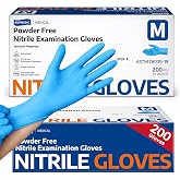 Supmedic Medical Soft Max Nitrile Exam Disposable Gloves Powder-Free 200 Ct | Soft Stretch Fit &bull; Powder-Free &bull; Latex-Free &bull; Examination &bull; Cooking &bull; Cleaning&middot; Food Prep &bull; 200 Count &bull; Blue