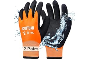 Joottuan 2 Pairs Waterproof Winter Work Gloves for Men Thickened Freezer Gloves Thermal Insulated Work Gloves for Cold Weather (2, Large)