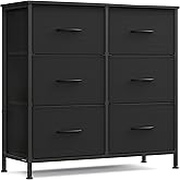 SONGMICS Dresser for Bedroom, Chest of Drawers, Steel, MDF, 6 Non-Woven Fabric Drawers, Storage Organizer Unit, Closet, Entry