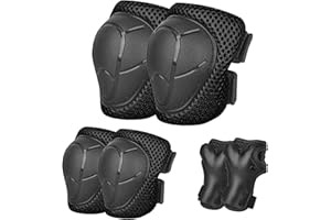 JeeFree Skateboard Pads Kids/Youth/Adult Shield Elbow Pads and Wrist Guards Protective Gear,Strong Double Straps&Adjustable Easy-Fix Clips for Skateboarding,Rollerblading,ScooterRoller,Skating,Bicycle