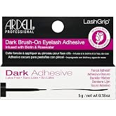 Ardell Brush-On Eyelash Adhesive - Latex-Free Lash Glue with Biotin &amp; Rosewater for Long-Lasting Hold, Easy Application for False Lashes and Lash Clusters - Dark