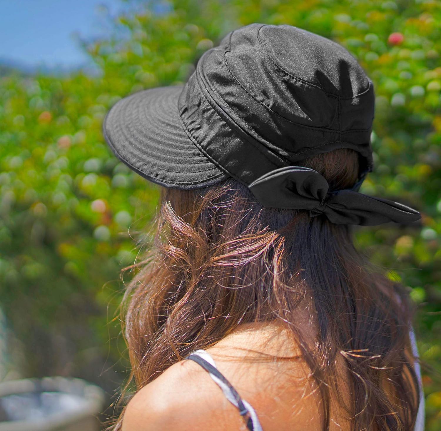 Simplicity Women's UPF 50+ UV Sun Protective Convertible Beach Hat Visor Black at  Women’s Clothing store