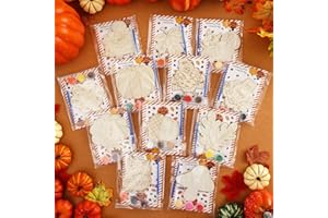 GlikCeil 12 Set Thanksgiving Crafts for DIY Wooden Slices Cutouts Painting Kits Thanksgiving Party Favors Gifts Turkey Pumpkin Acorn Squirrel Harvest Thankful Goodie Bag Stuffers