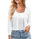 Othyroce Shrug Sweaters for Women Open Front Lightweight Crochet Knit Sweater Cardigans S-XL