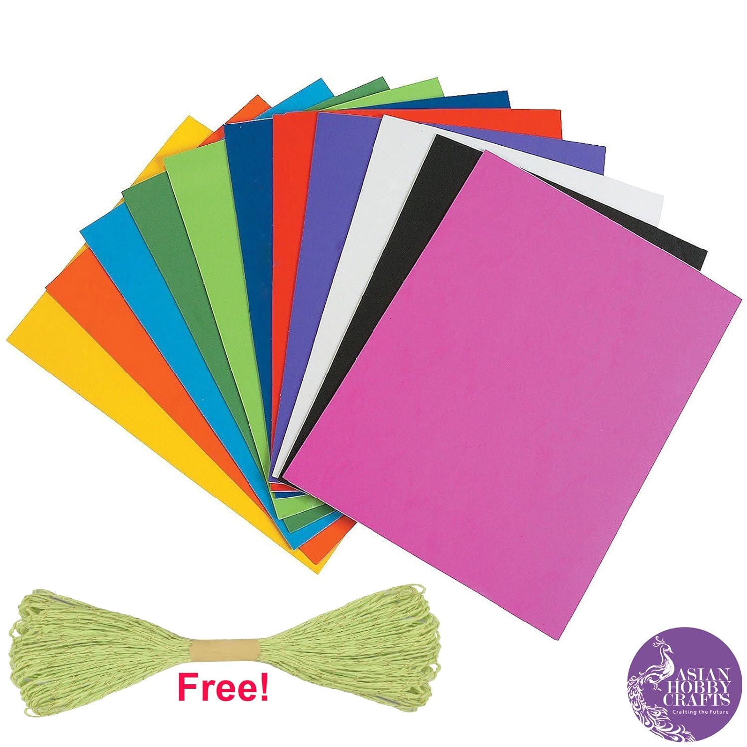 Asian Hobby Crafts A4 EVA Foam Sheet 2mm Thick for Scrapbooking (10