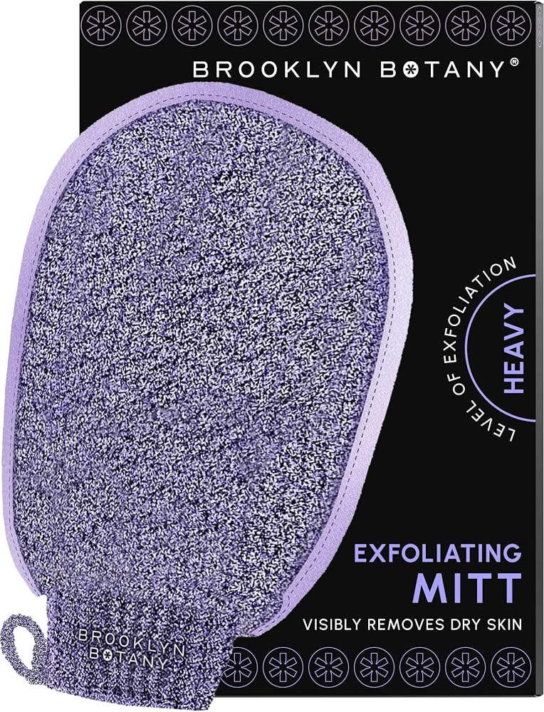 Brooklyn Botany Exfoliating Mitt for Bath and Shower – Heavy Duty Exfoliating Body Scrubber for Massage and Dead Skin Remover