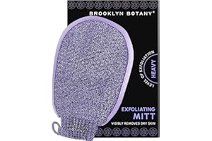 Brooklyn Botany Exfoliating Mitt for Bath and Shower – Heavy Duty Exfoliating Body Scrubber for Massage and Dead Skin Remover for Body – 1 Mitt