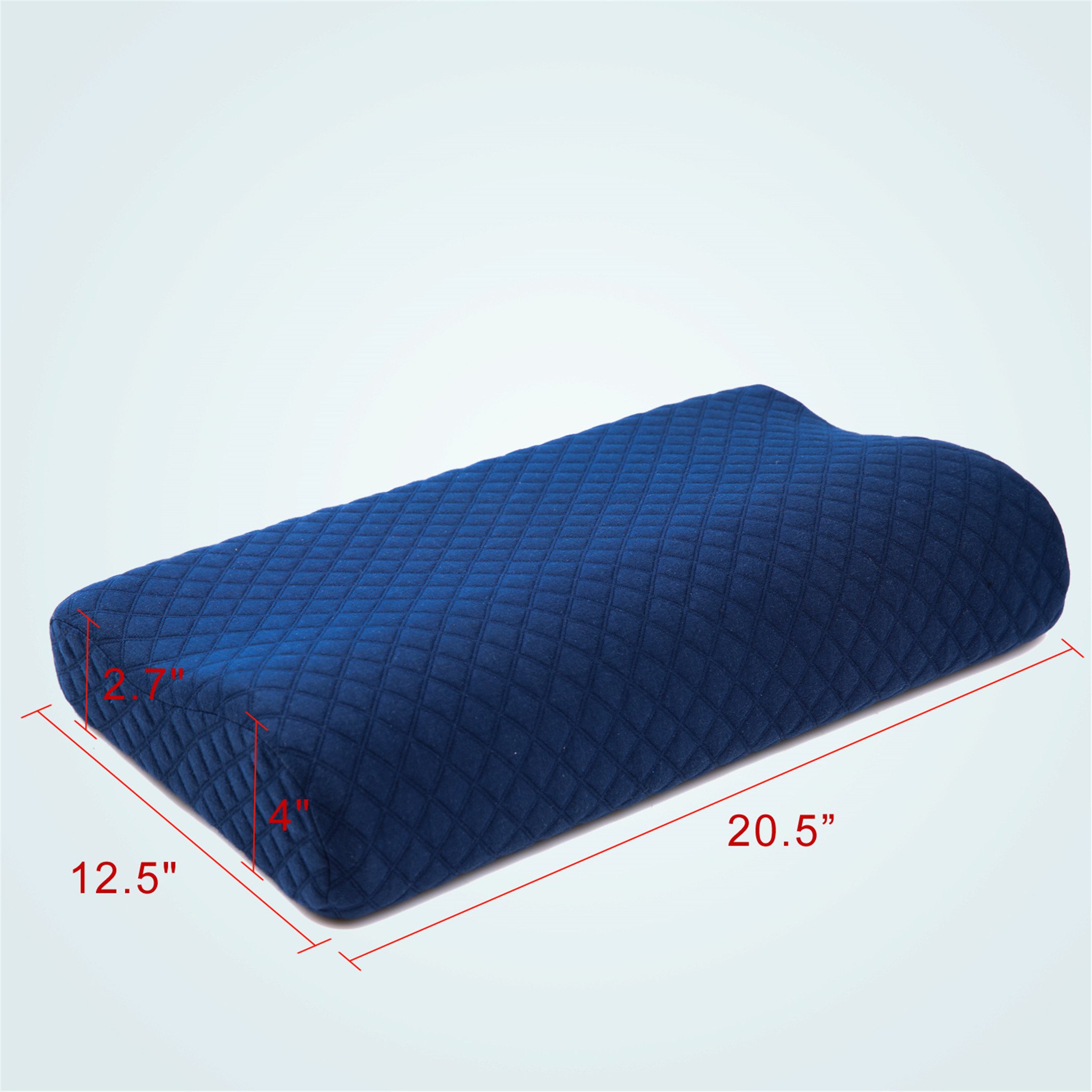 ZQ Memory Foam Therapeutic Design Cervical Bed Pillow Contour Pillow - Machine Washable - For Back and Side Sleepers (Standard)