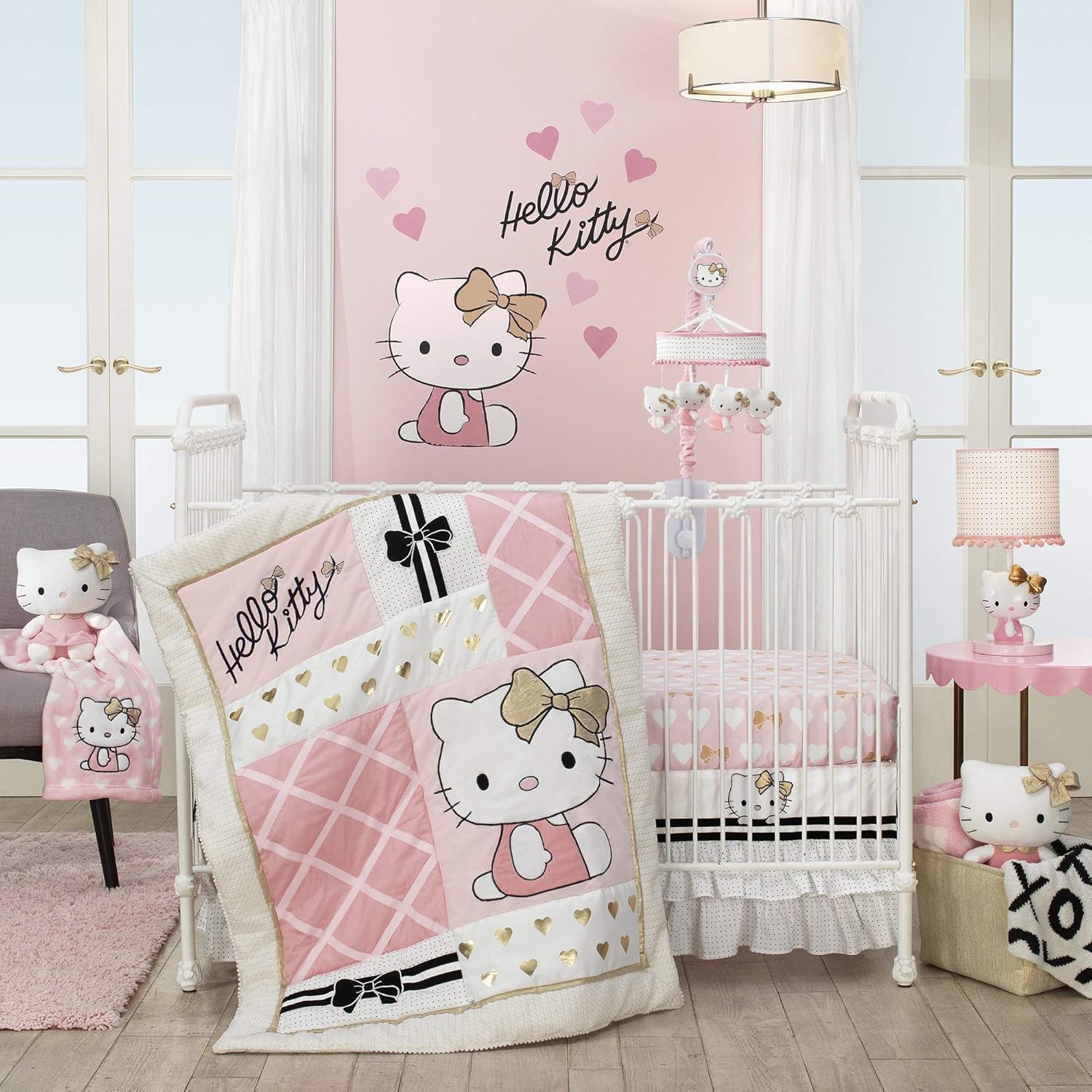 mustache crib bedding set