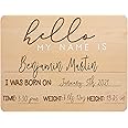 Pearhead Baby Welcome Sign, Gender-Neutral Hello Baby Arrival Photo Prop, Hospital Birth Announcement, Newborn Birth Stats Board Photo Prop, 8.25" x 11", Wood