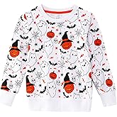 TBBCWWQY Halloween Sweatshirt Kids Glow in the Dark Dinosaur Shirt Boys Pumpkin Tops Bat Long Sleeve Cotton Outfits 1-7T
