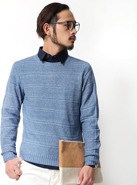 Amazon ロッキーモンロー メンズ ニットソー 長袖 セーター 無地 ローゲージニット セーター 通販