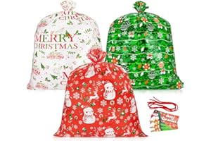 Sofier 3pcs Large Christmas Gift Bags 36"x36" Holiday Gift Wrap Jumbo Christmas Bags for Gifts Giant Sacks for Presents Big Xmas Plastic Gift Bags