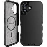 Smartish iPhone 16 MagSafe Case, Gripmunk, Slim Magnetic Grip Case, Black | Thin, Protective, Grippy Texture with Microfiber-Lined Interior, Drop-Tested from 6 Feet, Raised Edges for Screen &amp; Camera