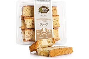 DIJAS Natural Foods, Crunchy Fat Free Biscotti Cookie, All Natural Preservative Free Ingredients, Delicious Low Calorie Snack (5 Ounces, Bourbon Caramel Pecan)