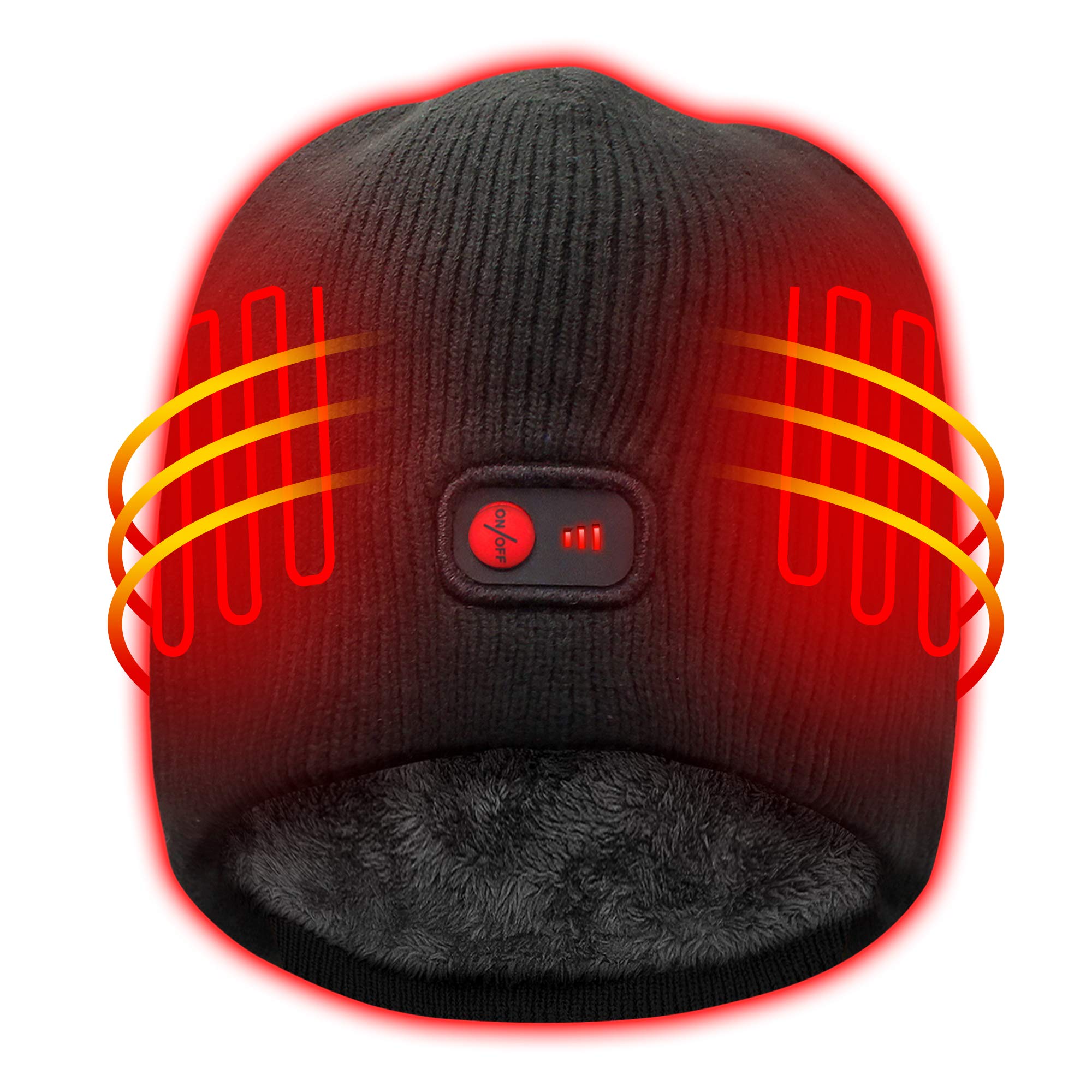Photo 1 of Autocastle 7.4V Heated Hat Men Women Battery Heat Cap Winter Warm Rechargeable Electric Battery Knitted Skull Beanies Black