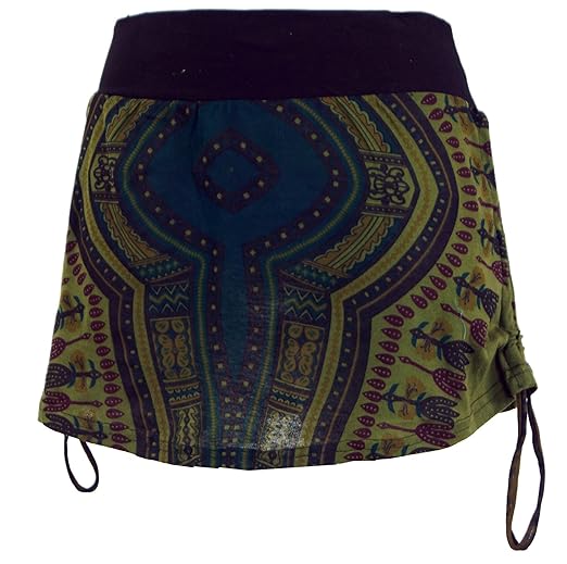 Guru-Shop Minirock, Dashiki Yogarock, Damen, Violett, Baumwolle, Size:36, Kurze Röcke Alternative Bekleidung