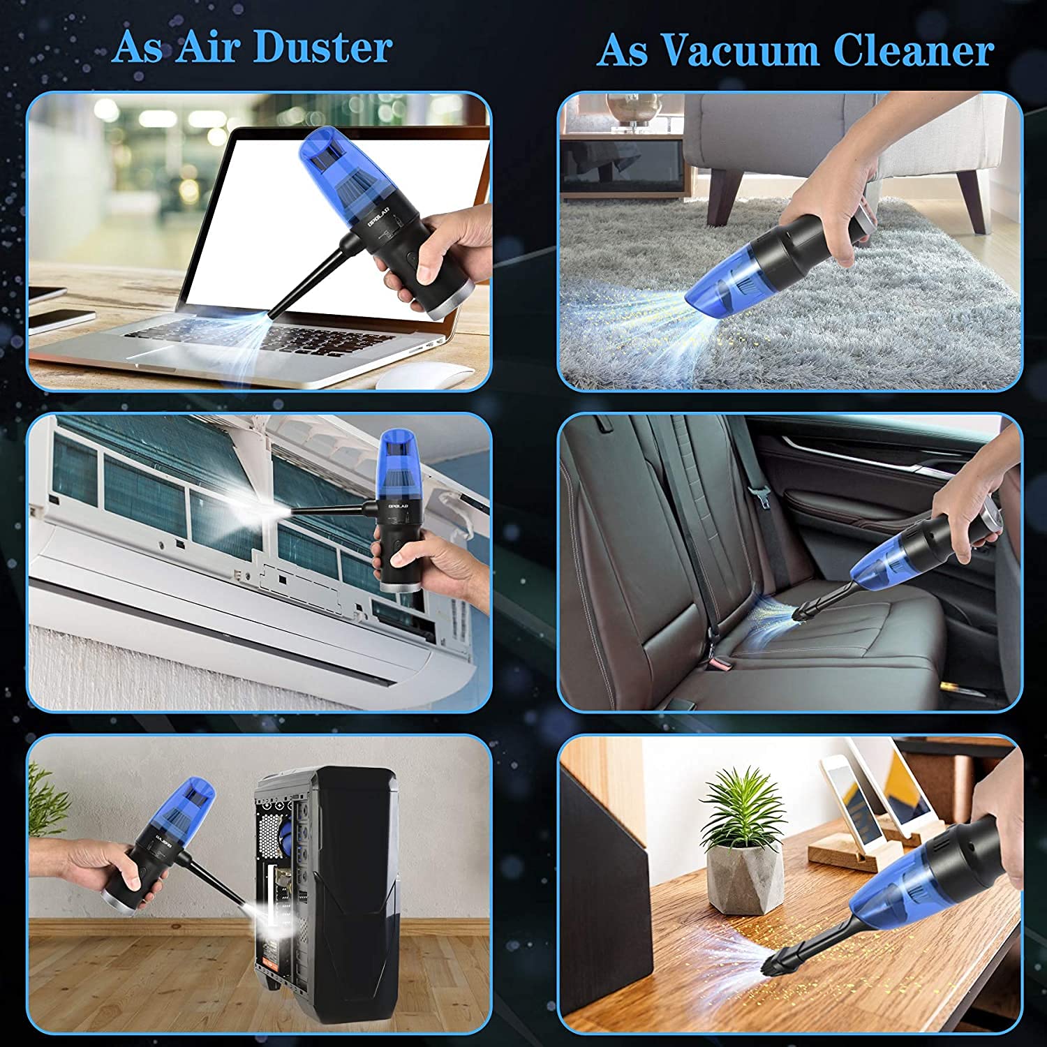 Mua Air Duster & Vacuum 2-in-1, Cordless Electric Compressed Air Blower ...